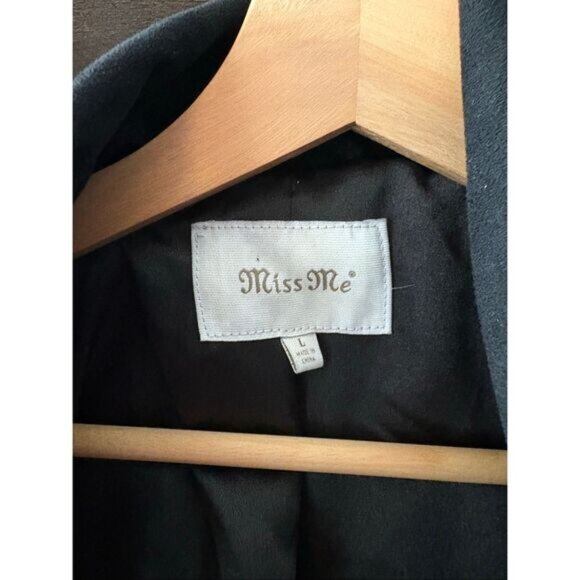 Miss Me Black Suede 2 In 1 Convertible Coat Size Large - Picture 5 of 10